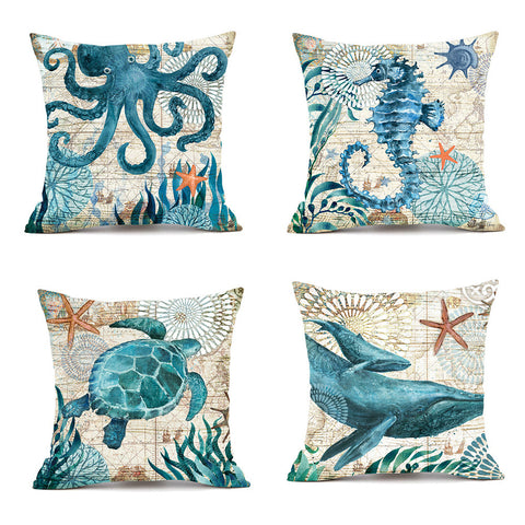 Cushion Covers Sea Turtle Printed Throw Pillow