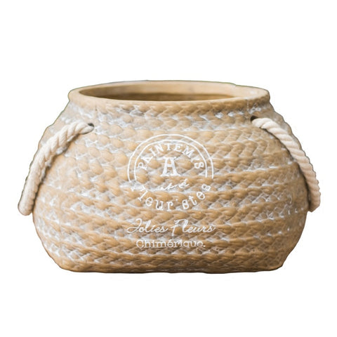 Woven pocket pottery flower pot