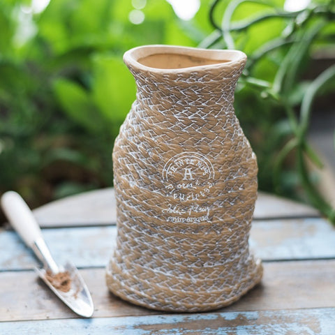 Woven pocket pottery flower pot