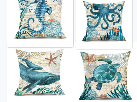 Cushion Covers Sea Turtle Printed Throw Pillow