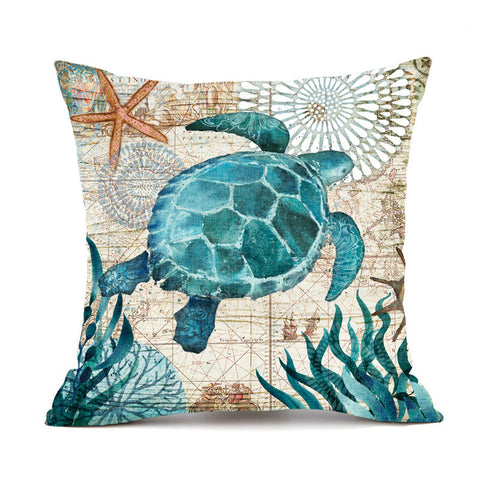 Cushion Covers Sea Turtle Printed Throw Pillow