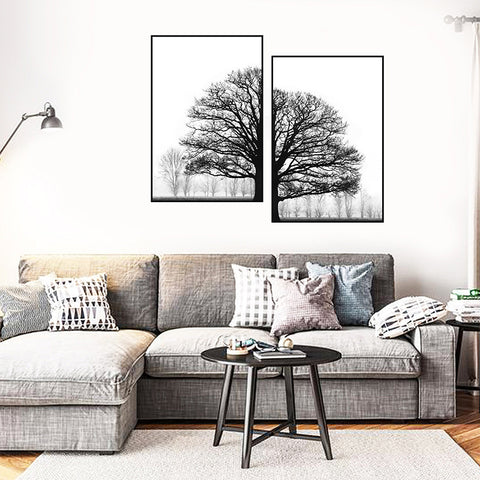 Black And White Winter Trees Wall Decorative Painting